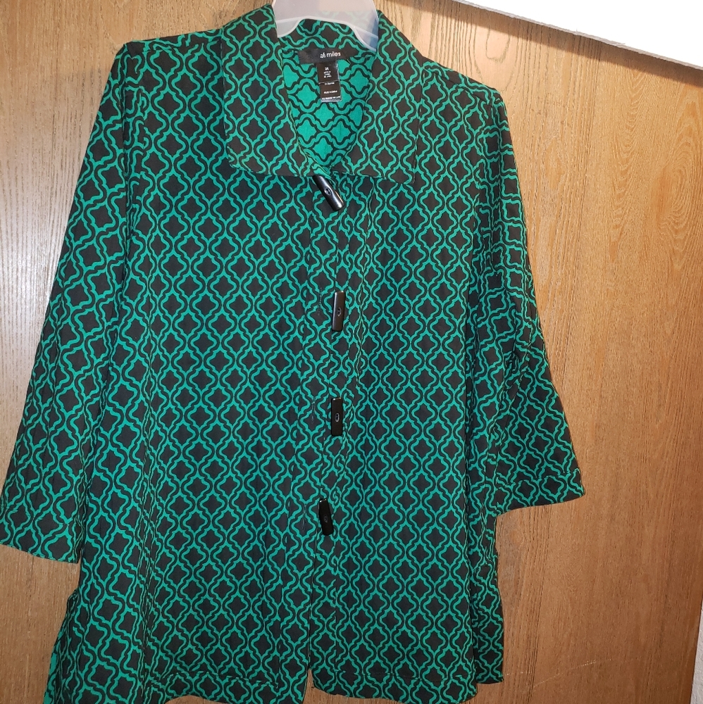Ali Miles Green and Black Reversible Jacket.
